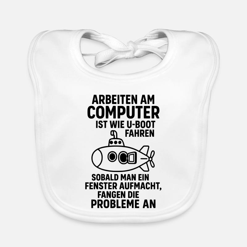Computer Joke Problems Open Window Submarine Organic Baby Bibs