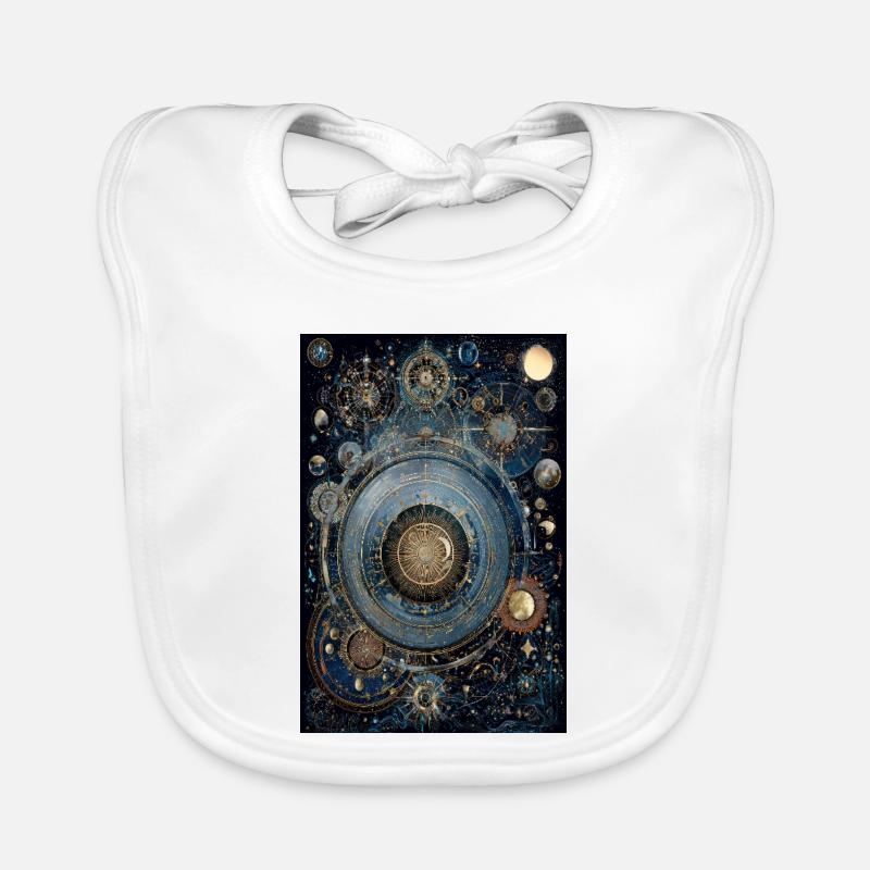 Cosmic Gearwork Clock Nebula Organic Baby Bibs