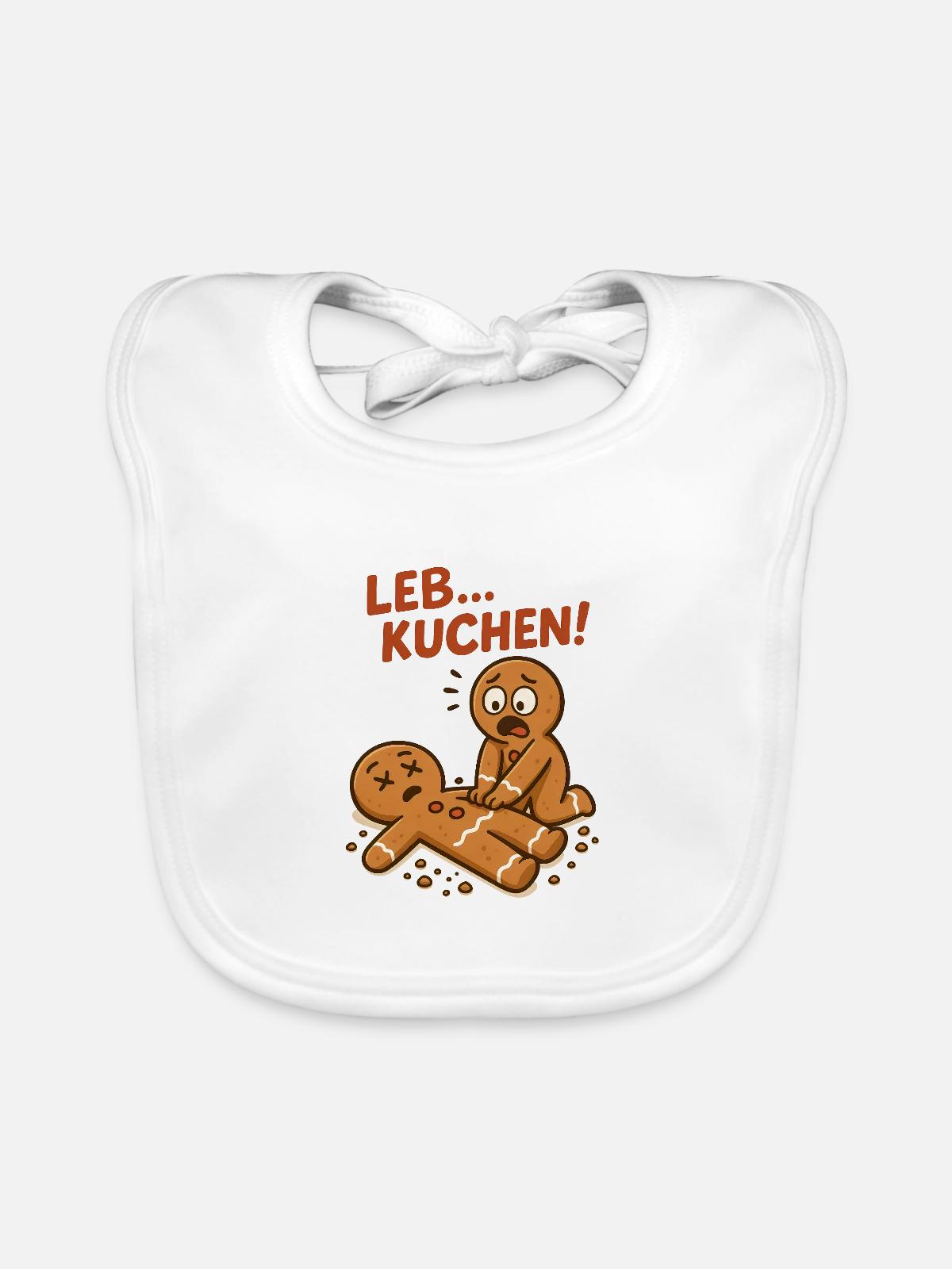 Lebkuchen Gingerbread - Baby Bio-Lätzchen - Weiß - Vorne