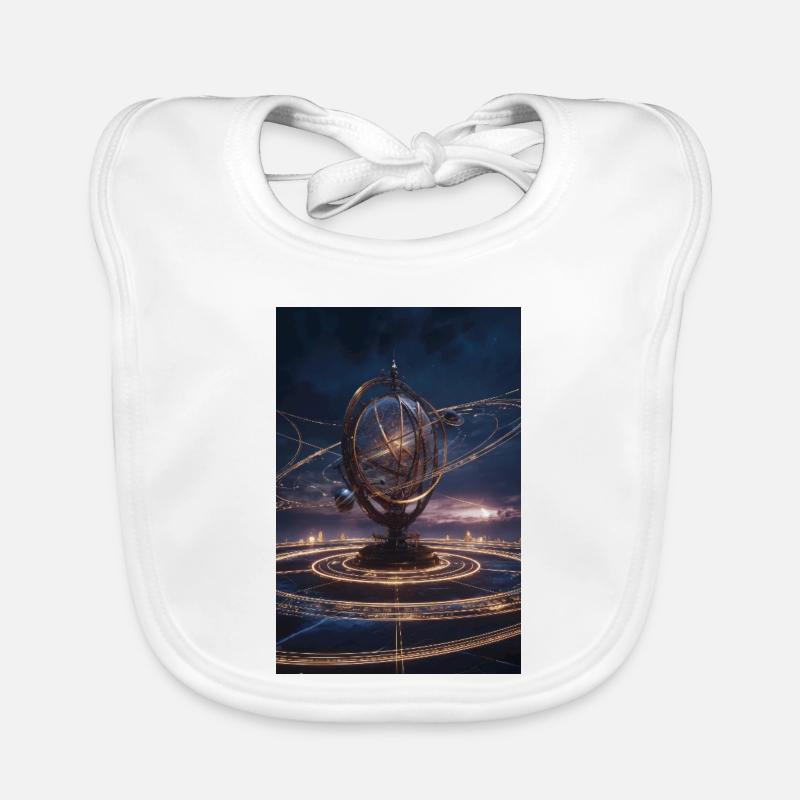 Luminous Armillary Orbit Organic Baby Bibs