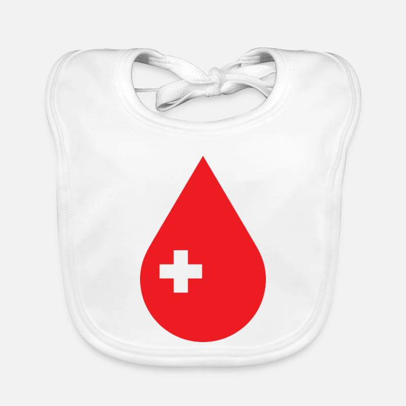 Donner du sang, service de don, donneurs de sang - Bavoir bio Bébé - blanc