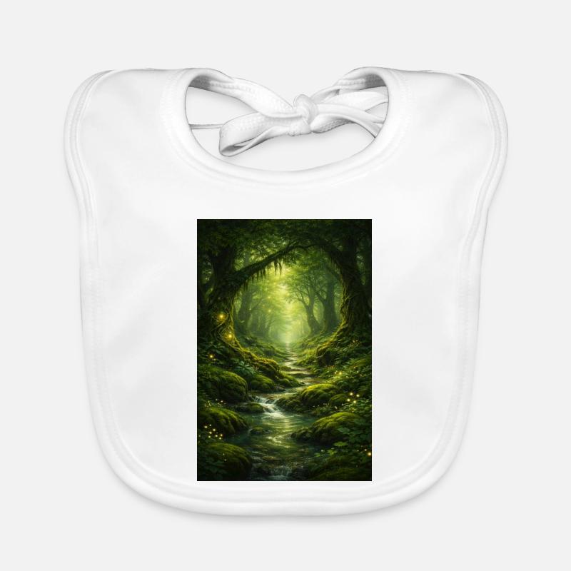 mystischer Wald - Baby Bio-Lätzchen - Weiß