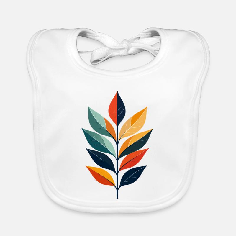 Feuilles colorées Dessin Art des feuilles d’automne Bavoir bio Bébé