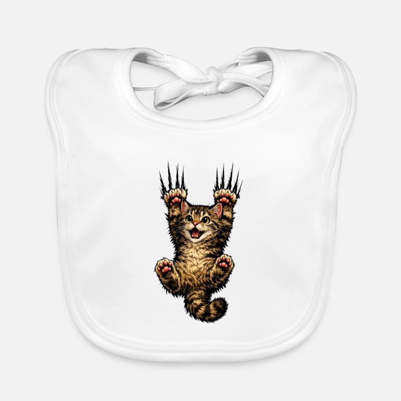 Saut heureux du chaton Bavoir bio Bébé