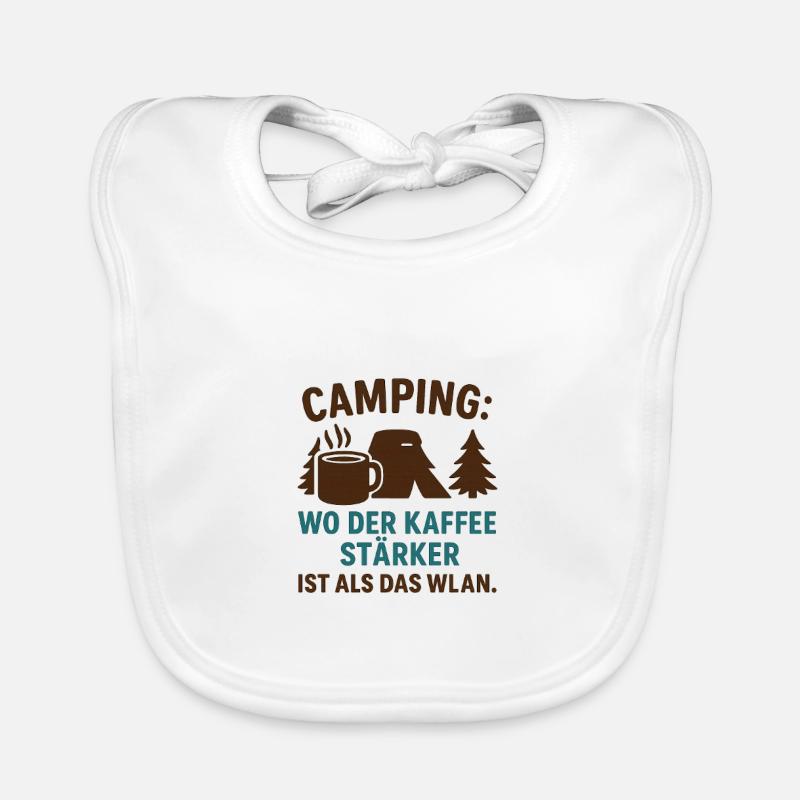Coffee stronger than Wi-Fi Camping Organic Baby Bibs