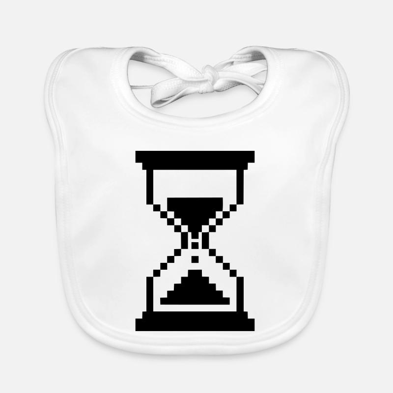 Icône de chargement du sablier pixel Bavoir bio Bébé