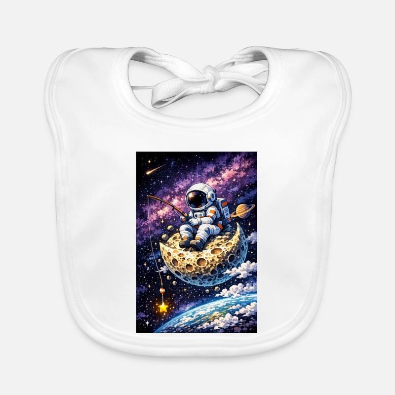Pêche astrale sur la Lune Bavoir bio Bébé