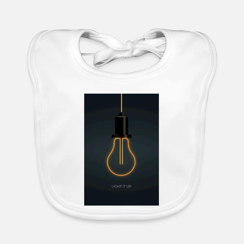 Light It Up – Neon Glühbirne Poster Baby Bio-Lätzchen
