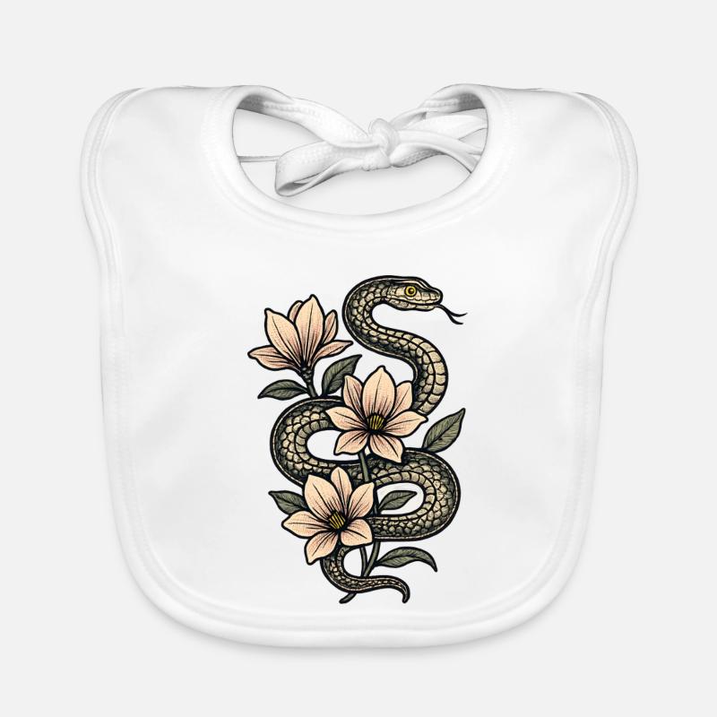 Snake Blossoms Magnolia Organic Baby Bibs