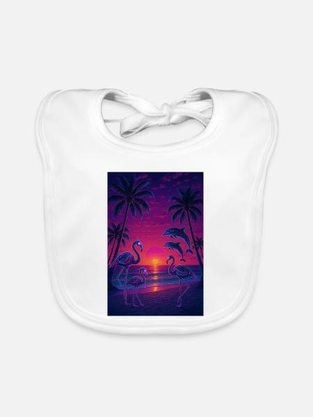 RockyZoo23 - Organic Baby Bibs - white - Front