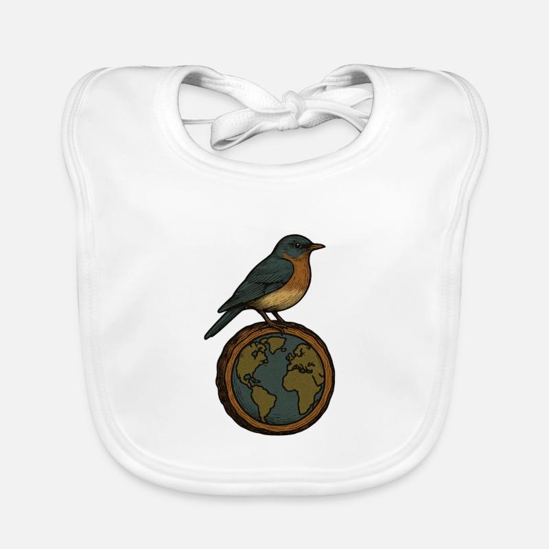 Robin on World Globe Organic Baby Bibs