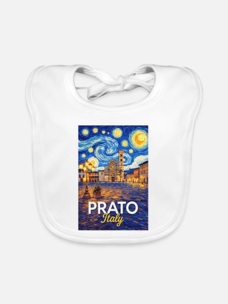 Prato, Italie. - Bavoir bio Bébé - blanc - Devant