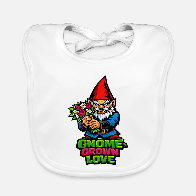 Evil Gnome, Dark Gnome, Goth Gnome, Funny Gnome Organic Baby Bibs