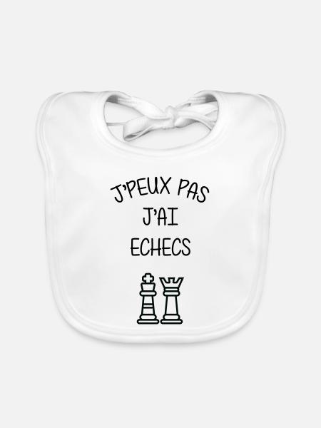 I Can't I Have Chess Humor Club - Organic Baby Bibs - white - Front