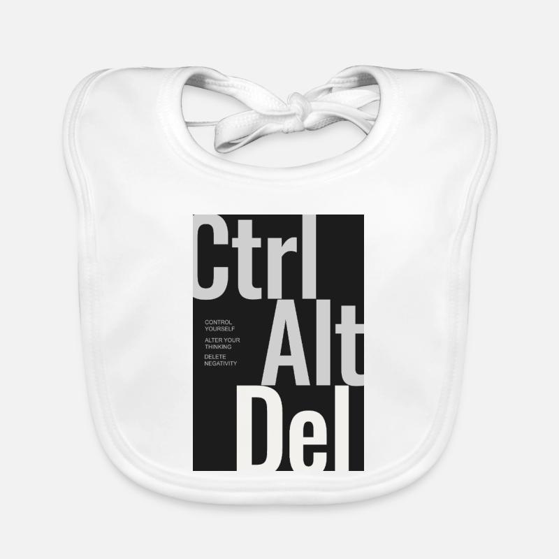 CTRL ALT DEL – Affiche typographique Minimal Design Bavoir bio Bébé