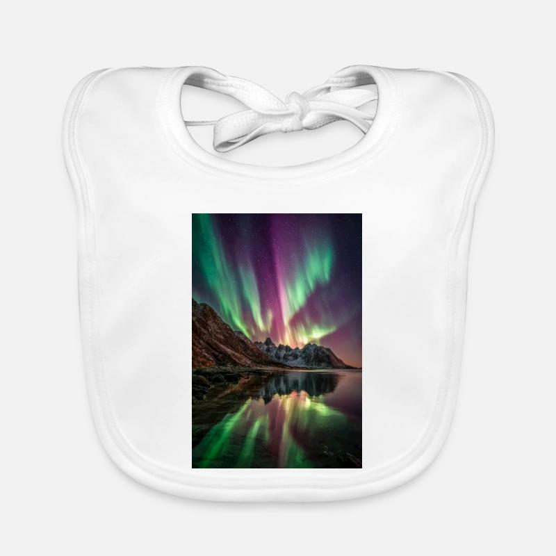 Aurora Peaks Reflections Organic Baby Bibs