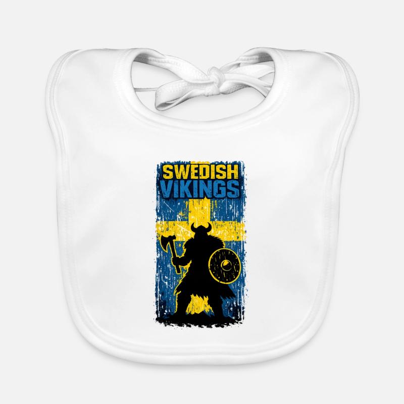 Schwedische Wikinger – Wikingerkrieger Schweden Flagge Distr Baby Bio-Lätzchen