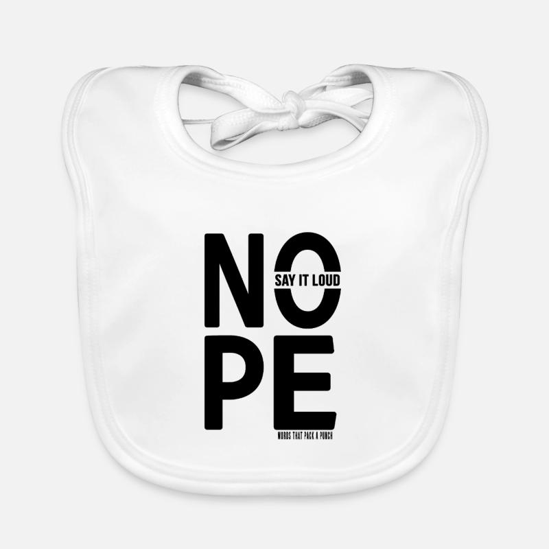 NOPE Minimalistisches Typografie Statement Design Baby Bio-Lätzchen