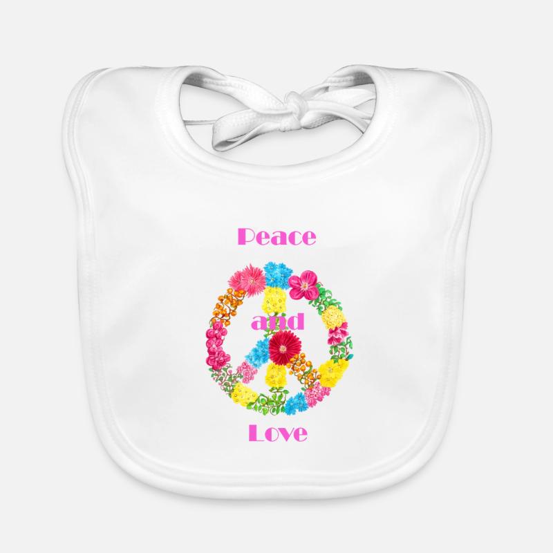 Blumen Peace Zeichen Baby Bio-Lätzchen