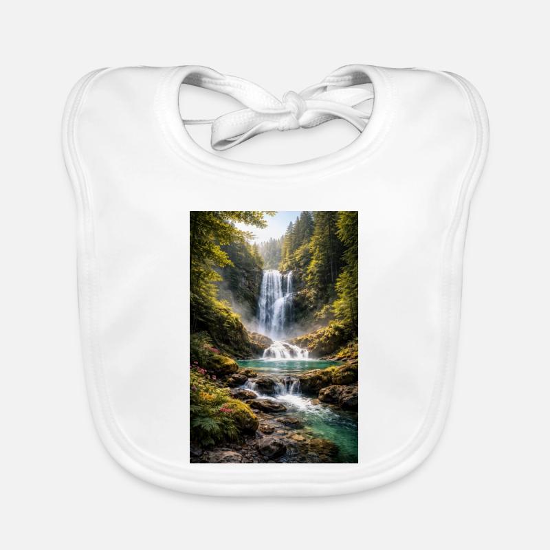 Greenery by the waterfall Organic Baby Bibs