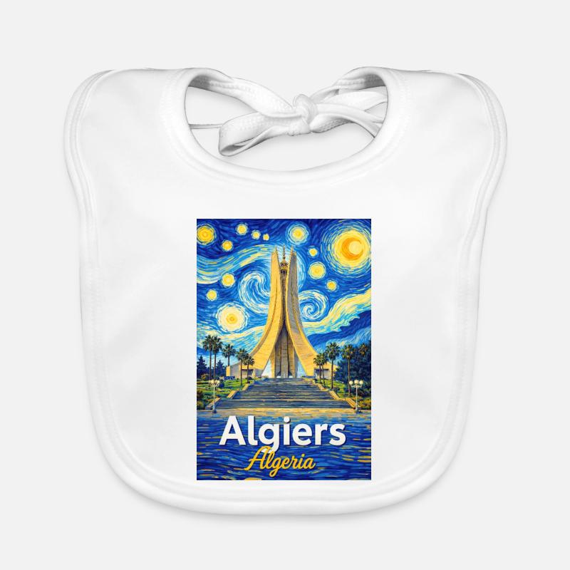 Algiers Monument Starry Night Stil Baby Bio-Lätzchen