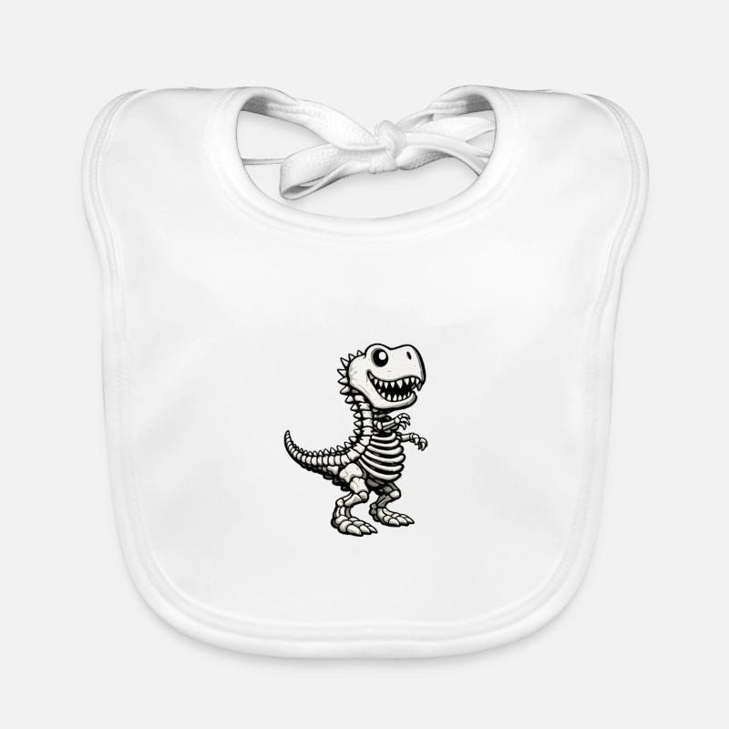 Cute T-Rex Skeleton Organic Baby Bibs