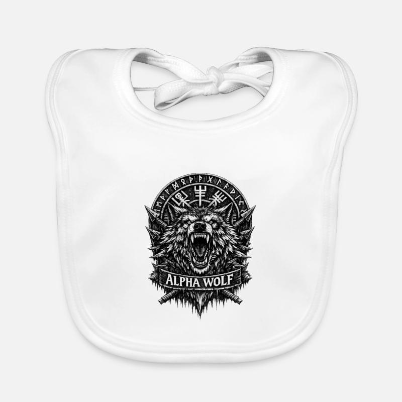 Alpha Wolf Runenwappen Baby Bio-Lätzchen