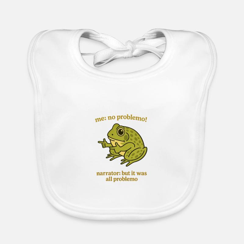 Frog Sayings Problemo Remix Organic Baby Bibs