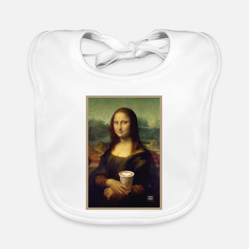 Mona Lisa Latte Portrait Bavoir bio Bébé