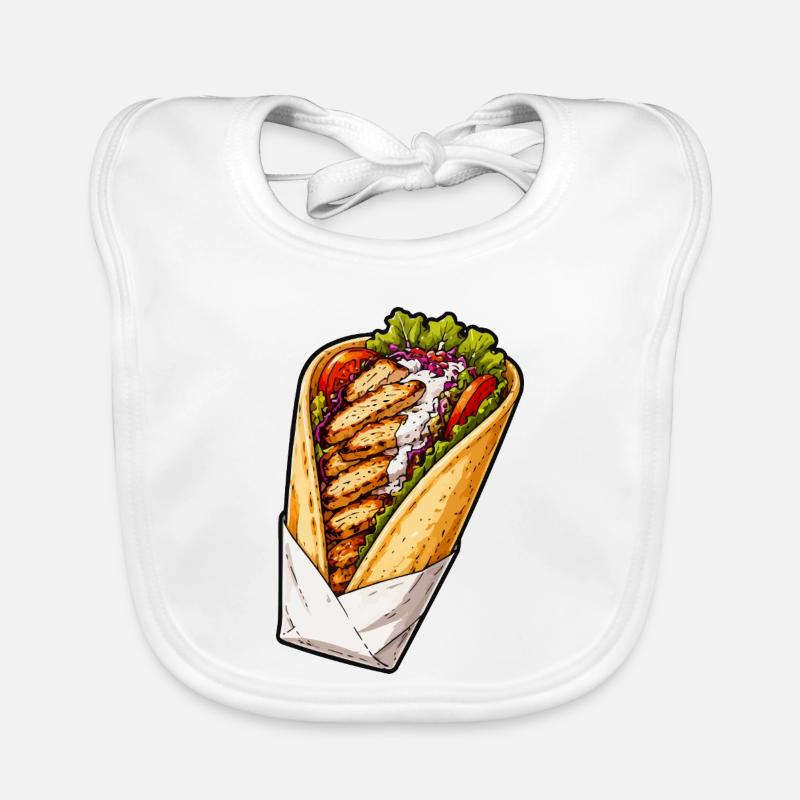 Illustration de wrap de poulet Bavoir bio Bébé