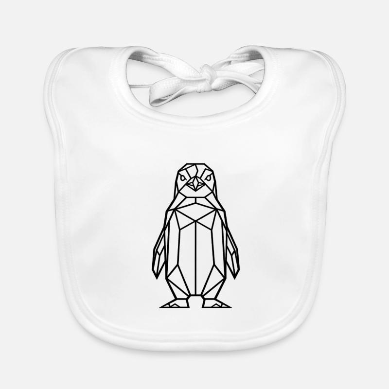 Geometrischer Pinguin (black) Baby Bio-Lätzchen