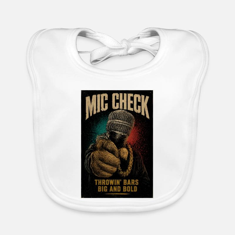 Mic Check Bold Throwin' Bars Organic Baby Bibs