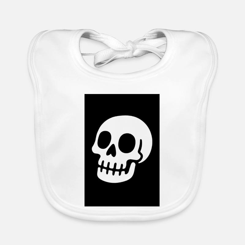 Minimalist_Two-Tone_Skull_Illustration_In_Bold_ Baby Bio-Lätzchen