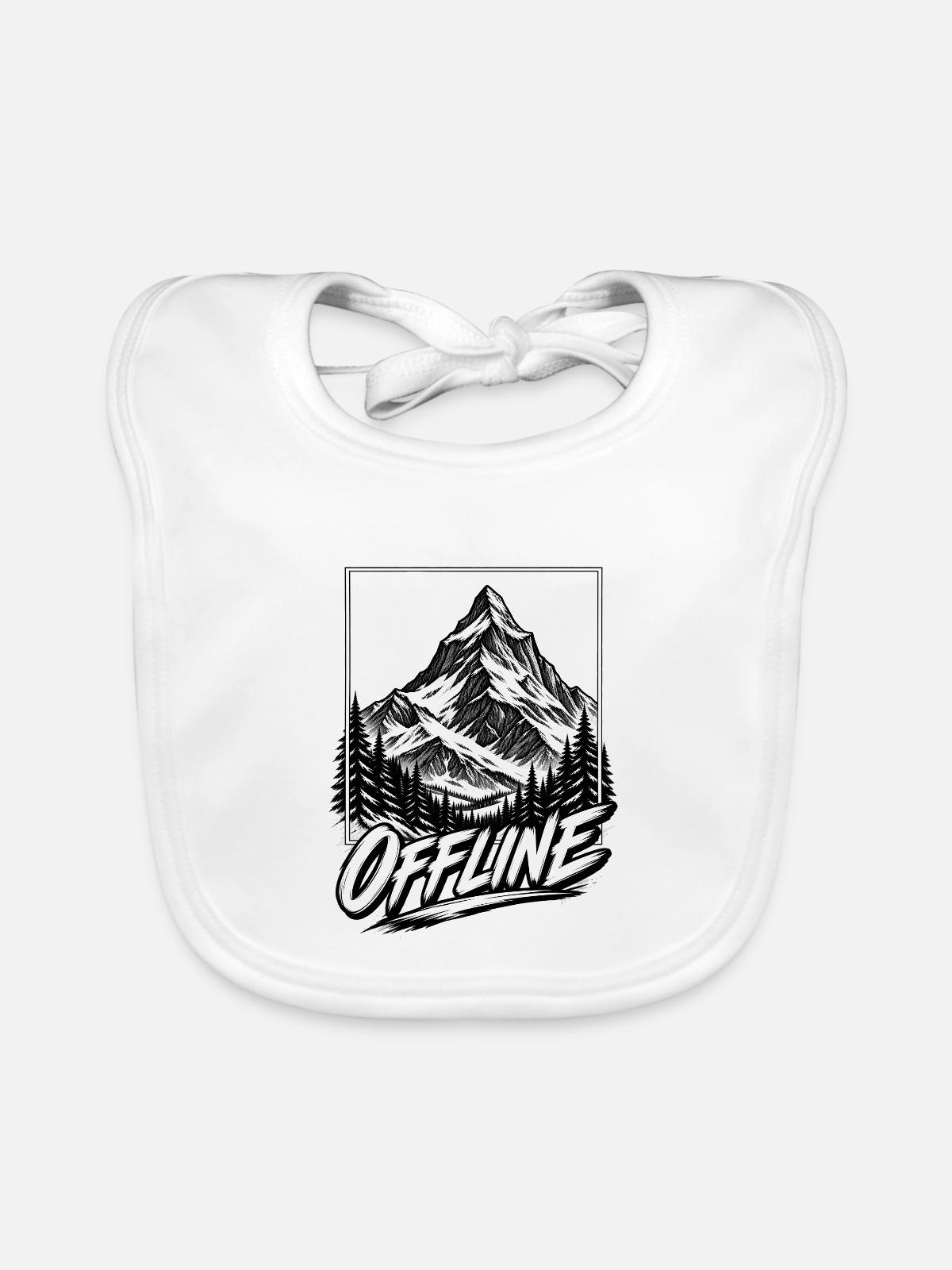 Offline-Berglandschaft - Baby Bio-Lätzchen - Weiß - Vorne