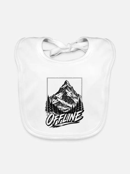 Offline-Berglandschaft - Baby Bio-Lätzchen - Weiß - Vorne