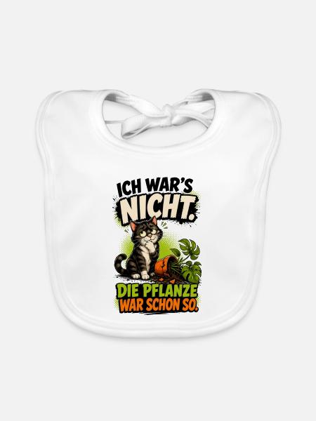 Ich war's nicht die Pflanze war schon so - Baby Bio-Lätzchen - Weiß