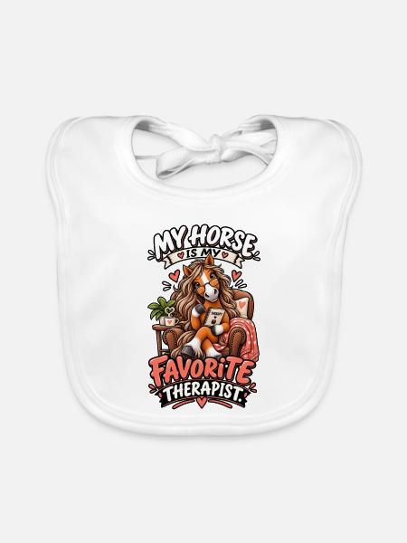 Horse Favorite Therapist - Baby Bio-Lätzchen - Weiß
