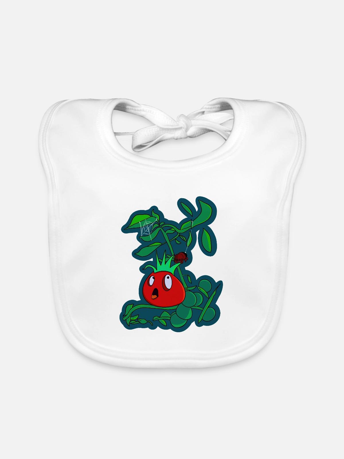 Die ängstliche Punker-Tomate - Baby Bio-Lätzchen - Weiß - Vorne