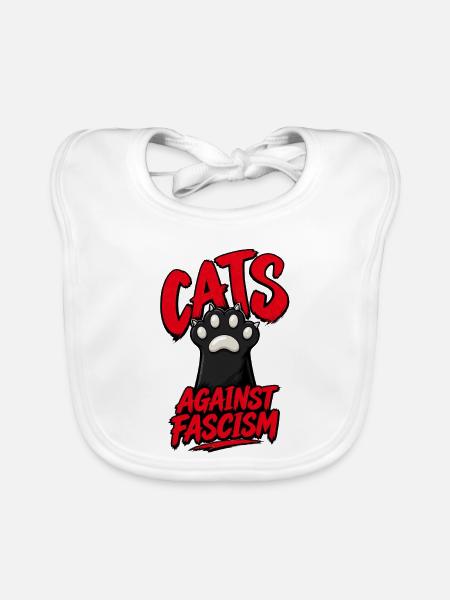 Cats Against Fascism - Baby Bio-Lätzchen - Weiß