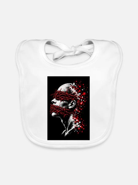 Kollektive Amnesie Schweigen T-Shirt - Baby Bio-Lätzchen - Weiß - Vorne