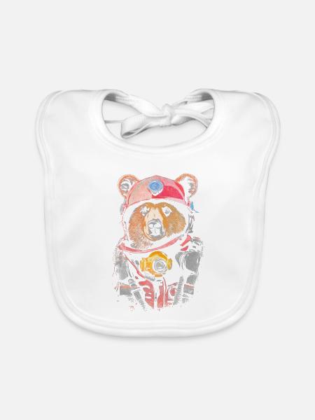 Feuerwehrbär - Baby Bio-Lätzchen - Weiß
