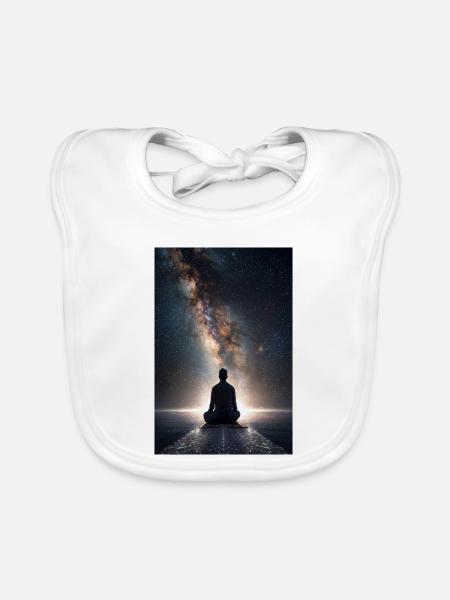 Kosmisches Tor-Meditation - Baby Bio-Lätzchen - Weiß - Vorne