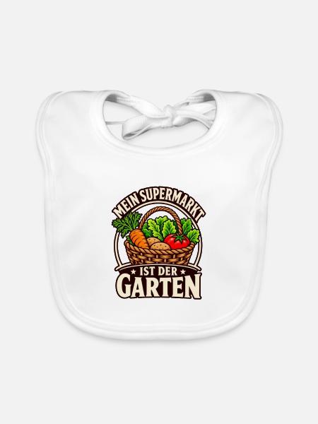 Gartenernte Selbstversorgung - Baby Bio-Lätzchen - Weiß - Vorne
