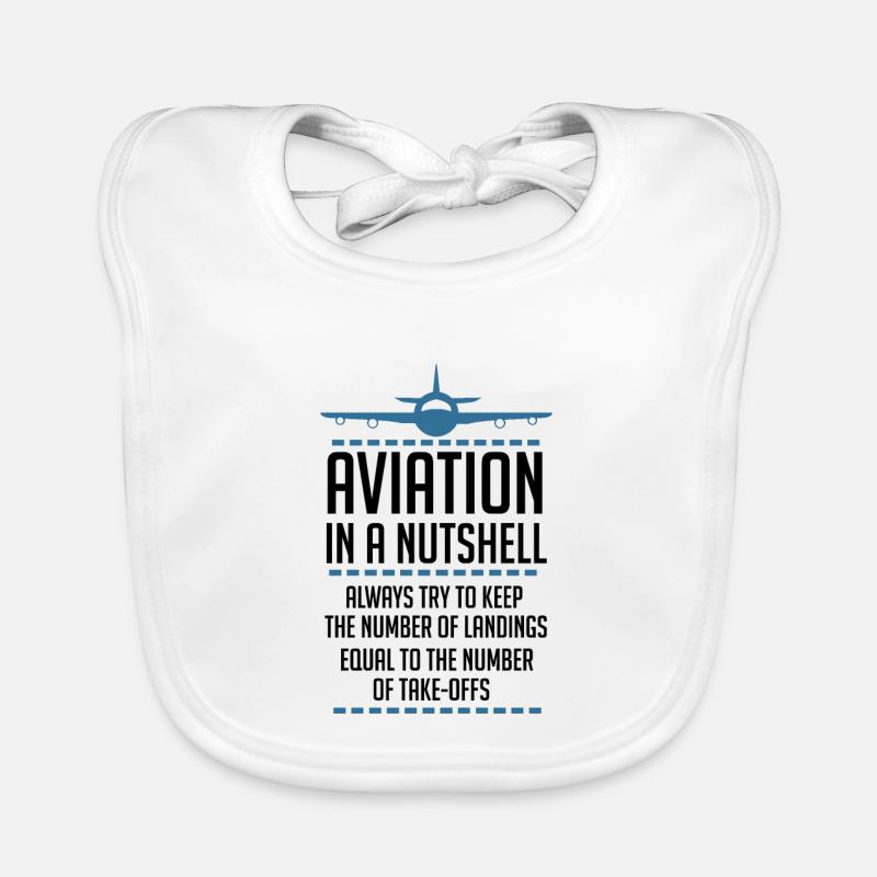 Aviation In A Nutshell Funny ATC Pilot Gift TShirt Organic Baby Bibs