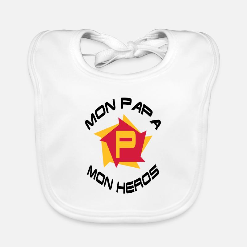 Mon papa mon héros Bavoir bio Bébé