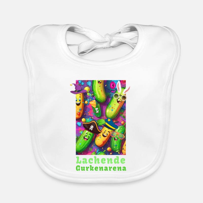 Laughing cucumbers, cucumbers, carnival, alaaf Organic Baby Bibs