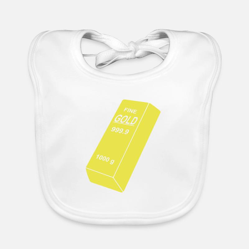 lingot d'or - Bavoir bio Bébé - blanc