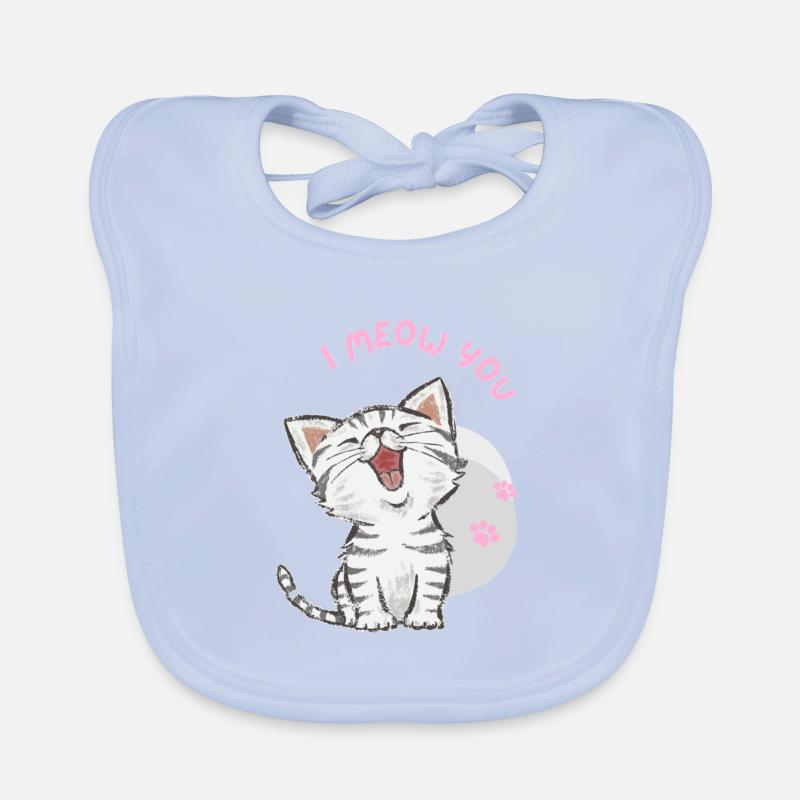 ICH MIAUE DICH - Katze - Niedlich - Kätzchen - Liebe - Ich liebe dich Baby Bio-Lätzchen