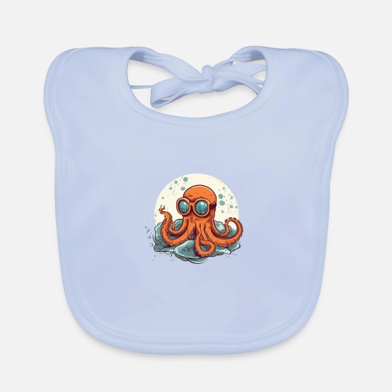Poulpe comique ringard avec lunettes Bavoir bio Bébé