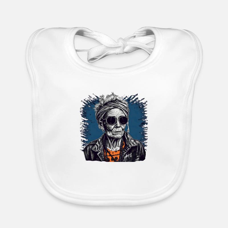 Cool Old Punker Lady - Best Ager Organic Baby Bibs